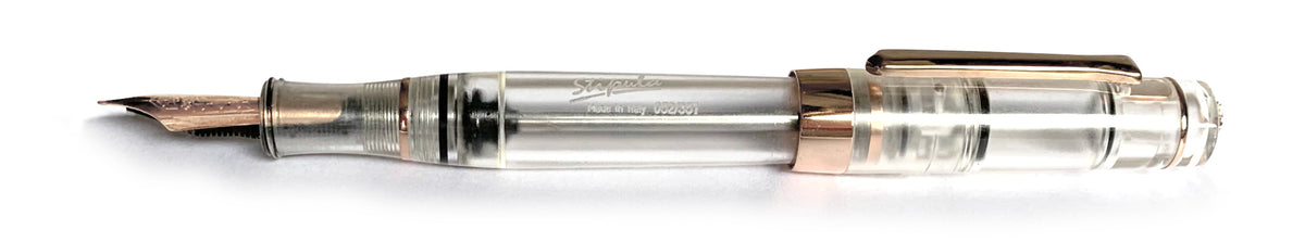 enna stilografica Stipula Suprema Nuda Rosé - Trasparenza elegante Made in Italy